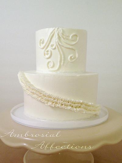 White-On-White Cake - Cake by AmbrosialAffections