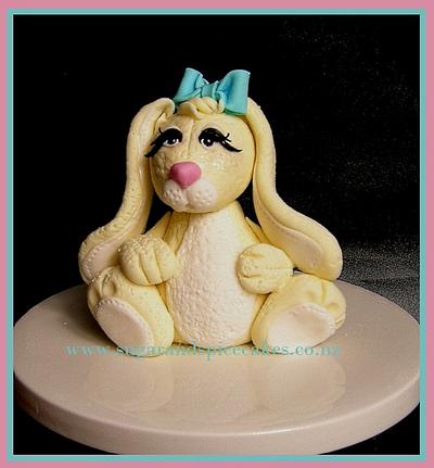Ugly Cute Bunny Cake Topper ~ - Cake by Mel_SugarandSpiceCakes