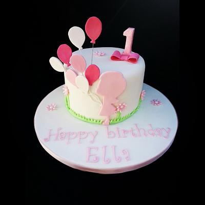 Balloon girl. - Cake by Mrsmurraycakes