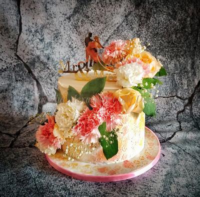 Peach and Pink - Cake by Savitha Alexander