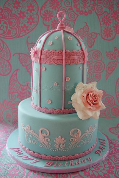 Birdcage Birthday Cake - Cake by Torteneleganz