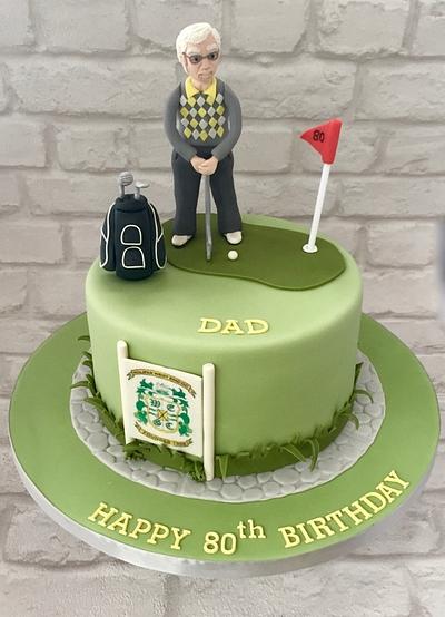 80th Golfer - Cake by Canoodle Cake Company