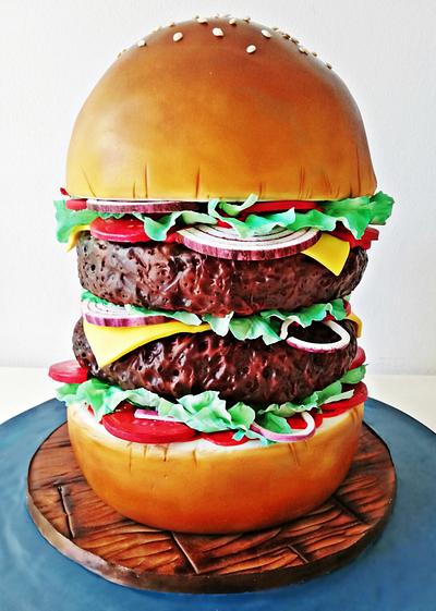 Giant Hamburger cake! - Cake by Edible Art Cakes