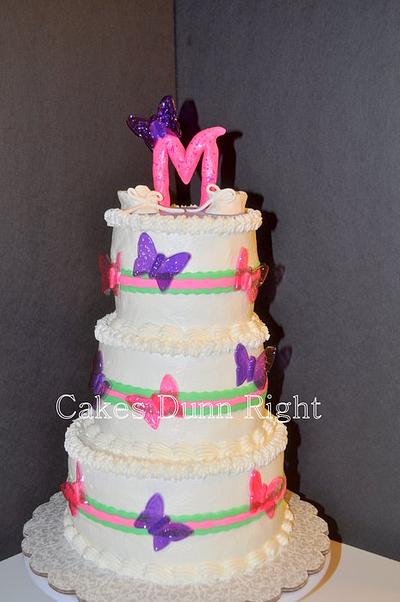 Butterfly shower cake - Cake by Wendy