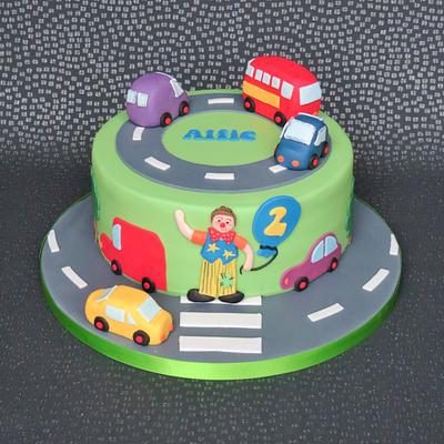 Transport and Mr Tumble Cake - Cake by Pam 