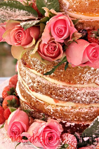 Naked cake with roses - Cake by Ballderdash & Bunting