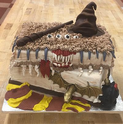 Harry Potter Monster book stack  - Cake by Cakesburgh (Brandi Hugar)