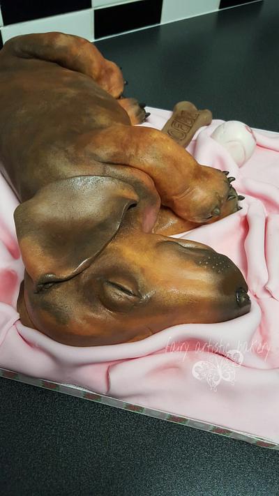 Cedric the dachshund - Cake by Helen at fairy artistic 