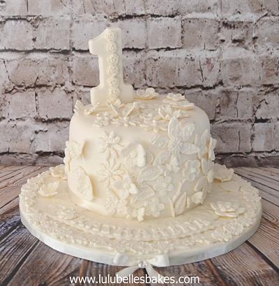 ELEGANT 1ST BIRTHDAY - Cake by Lulubelle's Bakes