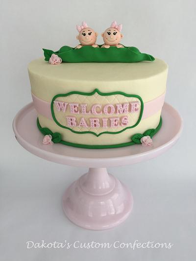 Pea Pod Baby Shower Cake - Cake by Dakota's Custom Confections