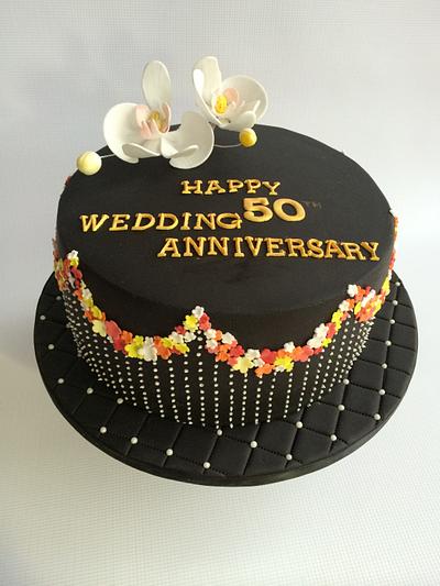 Golden wedding Anniversary Cake - Cake by Alanscakestocraft