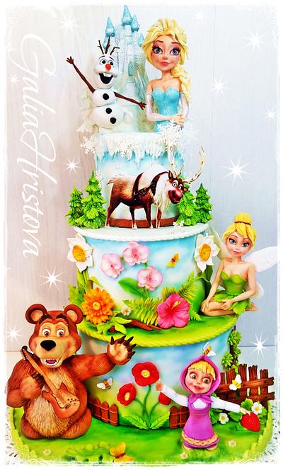 Cake with favorite characters - Cake by Galya's Art 
