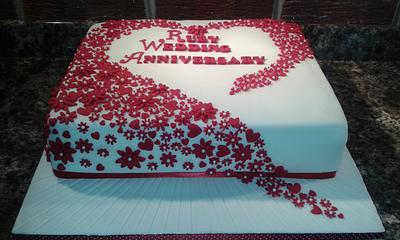 Ruby Wedding Anniversary - Cake by Karen's Kakery