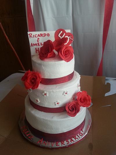 Ruby 40th Anniversary cake - Cake by cinnamimi
