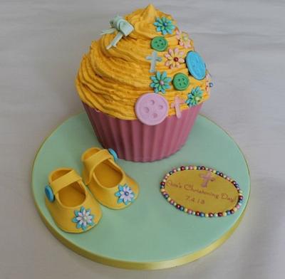 Colourful Christening giantcupcake no1 - Cake by Sue
