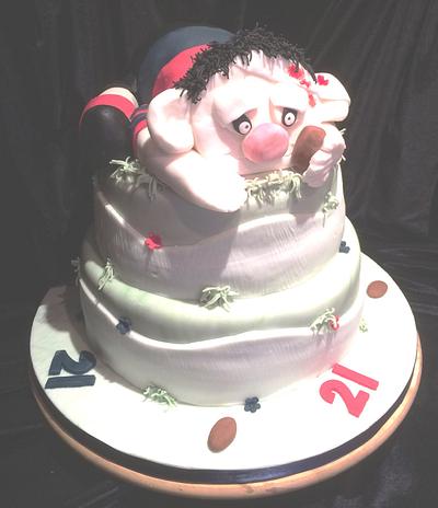Rugby player 21st cake - Cake by mitch357