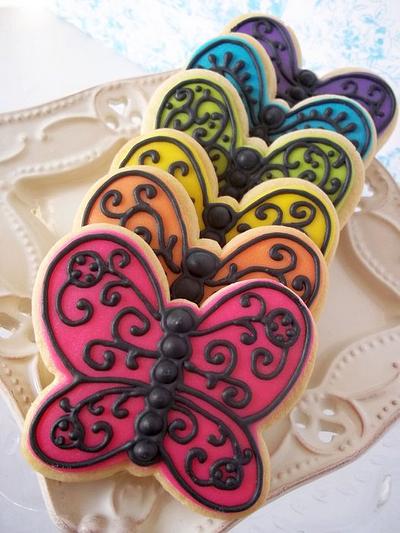 rainbow butterflies - Cake by Corrie