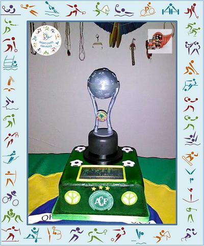 Soccer - A Homage to Chapecó! -"Sport Cakes for Peace Collaboration". - Cake by Iria Jordan