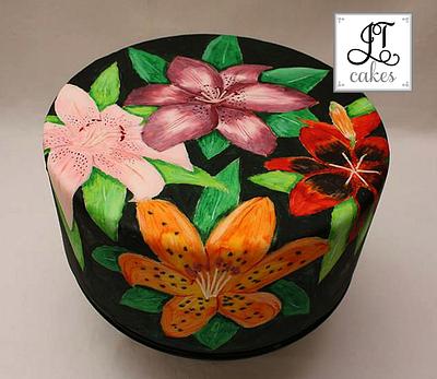 Hand painted Lilys cake - Cake by JT Cakes