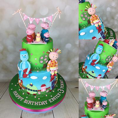 In the night garden and Peppa pig cake - Cake by Melanie Jane Wright