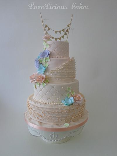 Pastel wedding cake - Cake by loveliciouscakes