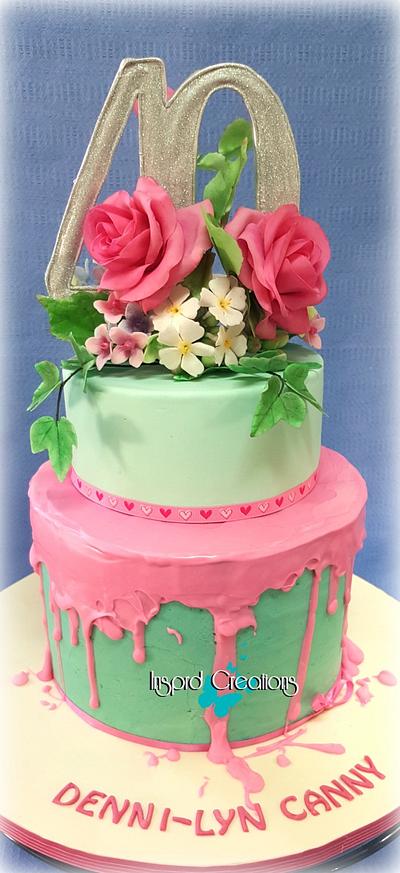 Roses for 40th - Cake by Willene Clair Venter