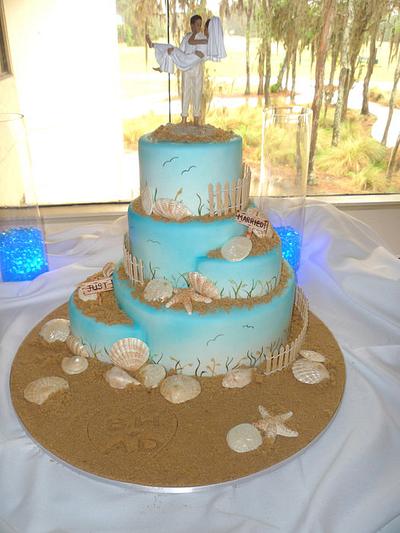Beach Wedding Cake - Cake by Cakery Creation Liz Huber