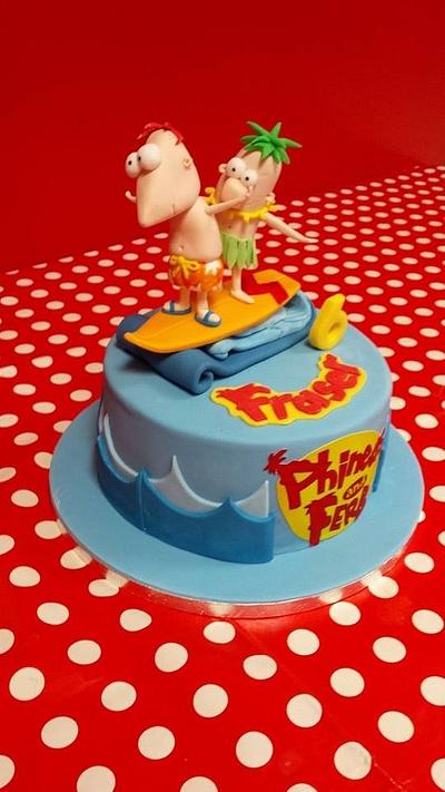 Phineas & Ferb surfing cake - Cake by Gaynor's Cake Creations