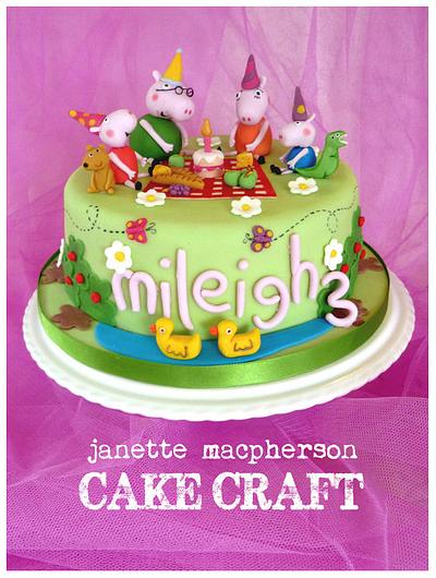 Peppa Pig picnic birthday cake - Cake by Janette MacPherson Cake Craft