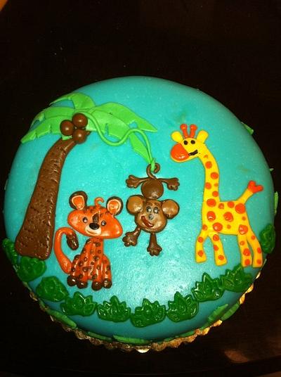 Jungle baby shower  - Cake by positivelysweet