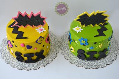 Funky Cakes for Twins - Cake by miettes