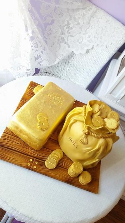Gold bar and coins cake - Cake by Cakery Creation Liz Huber