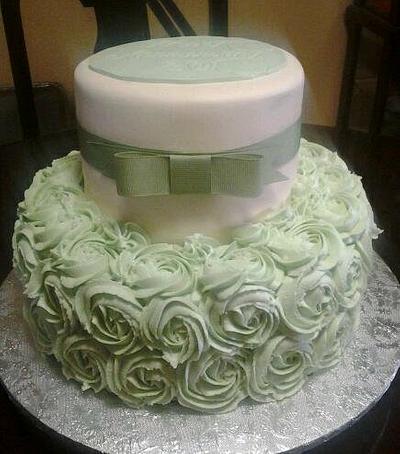 Sage Green Rose Cake - Cake by Rosa