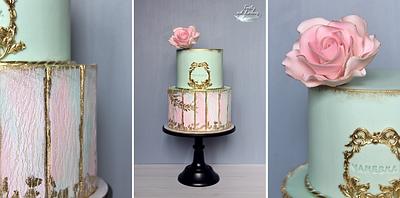 Mint and pink  - Cake by Lorna