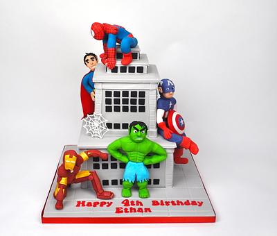 Superheroes Cake - Cake by Sue Butterworth