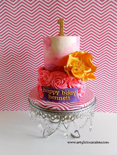 Pink & Gold - Cake by iriene wang
