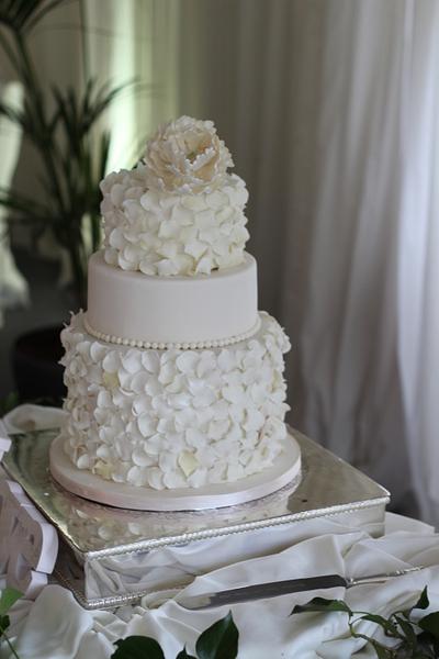 Ivory and Pearl Sugar Petals - Cake by Suzanne Moloney