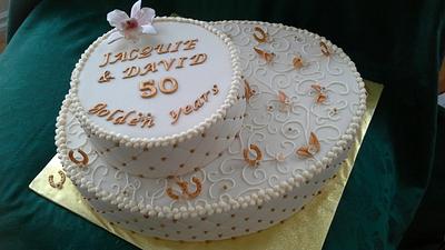 Golden anniversary cake - Cake by queenovcakes