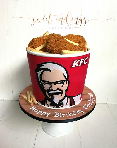KFC Bucket of Fried Chicken - Cake by Lulu Goh