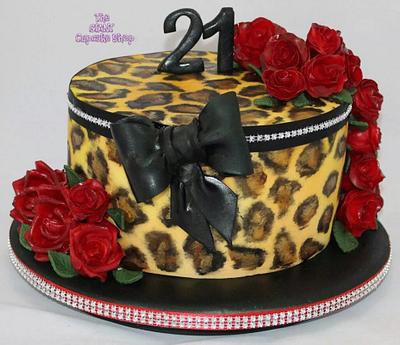 Leopard print and roses - Cake by Amelia Rose Cake Studio