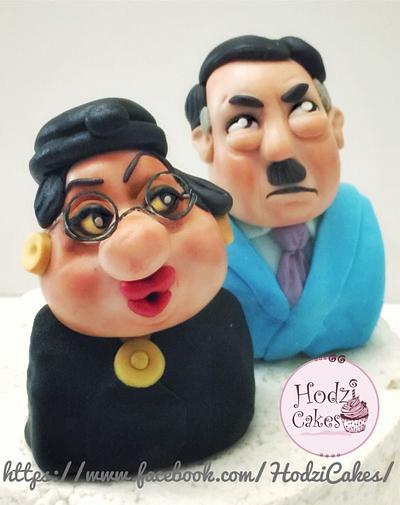Comedian Couple toppers - Cake by Hend Taha-HODZI CAKES