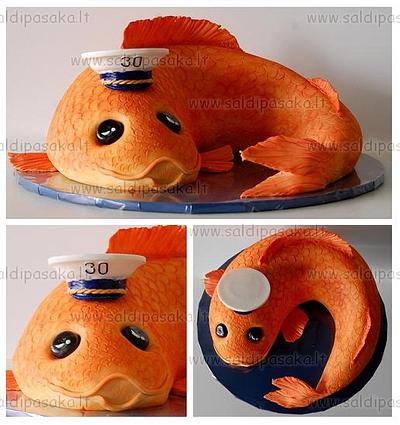 gold fish cake - Cake by sweettale