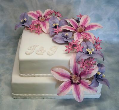 Pink and Purple Wedding Cake - Cake by KaterinaJozova