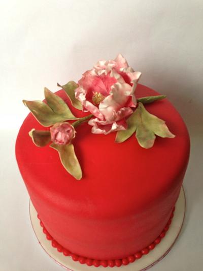 cake with  open peony - Cake by Alieke