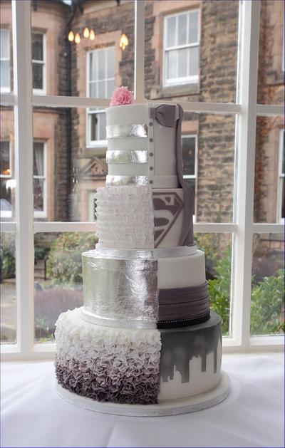 Half and Half wedding cake - Cake by Claire Ratcliffe