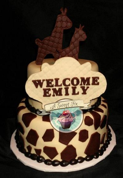 Giraffe Baby Shower Cake - Cake by Heather Nicole Chitty