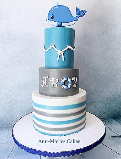 A'Boy whale baby shower cake - Cake by Ann-Marie Youngblood