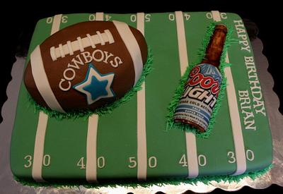 Football and Beer cake - Cake by Jewell Coleman