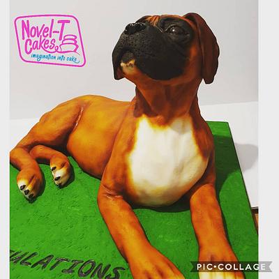 Carved Boxer Dog Cake - Cake by Novel-T Cakes