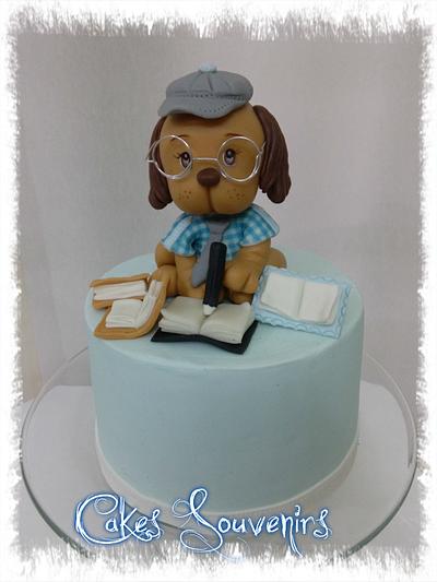Studious  Little Dog Cakes - Cake by Claudia Smichowski